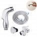 Bidet Spray Head with Hanger Holder  Hose  T-adapter - Hand Held Showehead Water Sprayer Tap Spray Shattaf Toilet Cleaning Faucet Cloth Diaper (Silver) - B07F6CF8H6